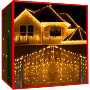Kalėdinės lemputės - varvekliai 300 LED šiltai balta 31V