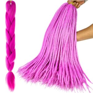 Sintetinės plaukų kasos – violetinės spalvos