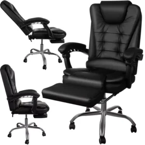Biuro kėdė su atrama kojoms - juoda Malatec 23286